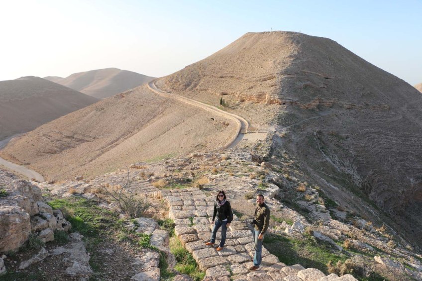 The historic ancient attraction in Jordan of the Mukawir Fortress