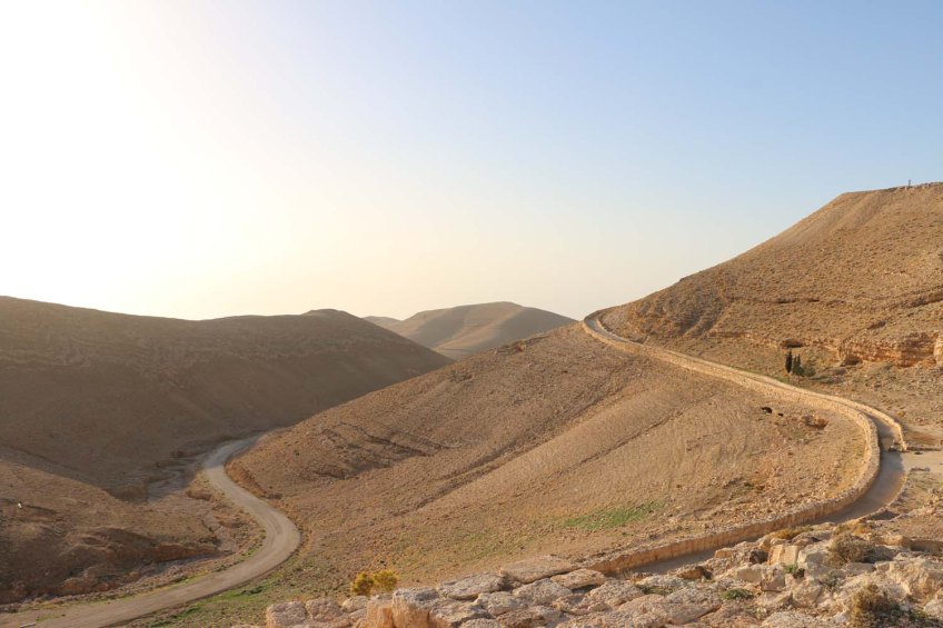 The historic ancient attraction in Jordan of the Mukawir Fortress
