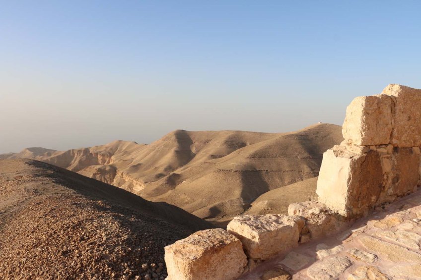 The historic ancient attraction in Jordan of the Mukawir Fortress