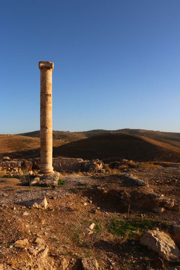 The historic ancient attraction in Jordan of the Mukawir Fortress