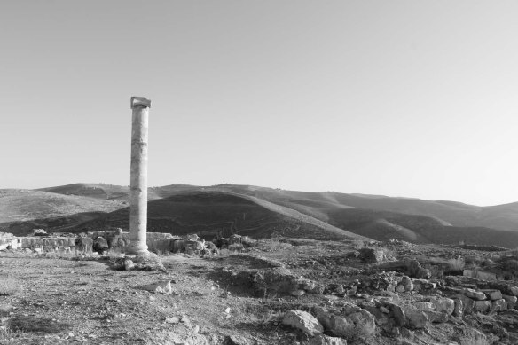 The historic ancient attraction in Jordan of the Mukawir Fortress