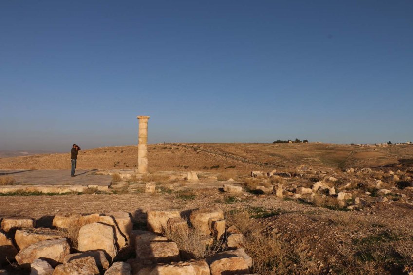 The historic ancient attraction in Jordan of the Mukawir Fortress