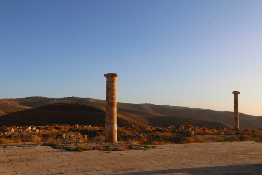 The historic ancient attraction in Jordan of the Mukawir Fortress