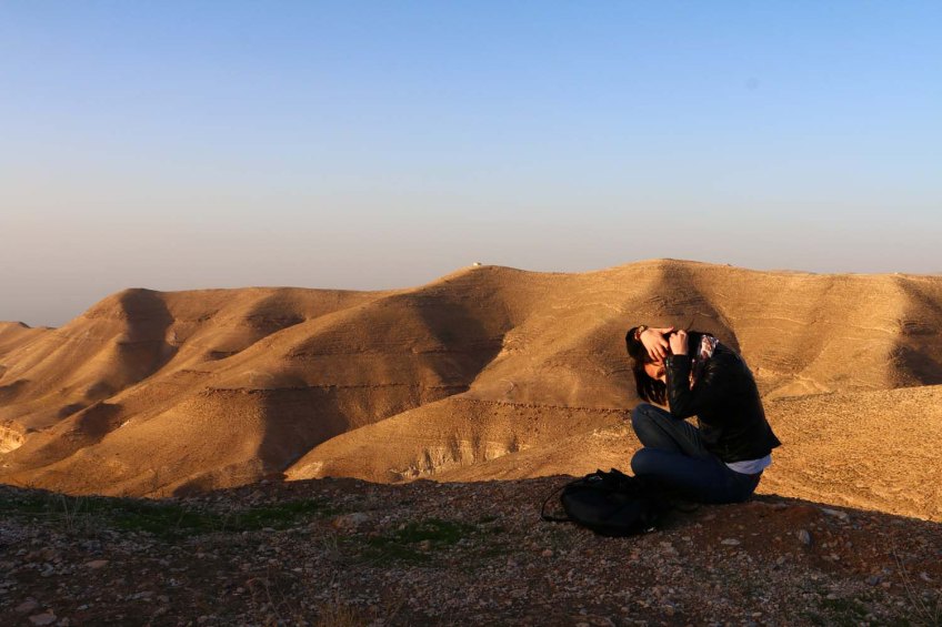 The historic ancient attraction in Jordan of the Mukawir Fortress