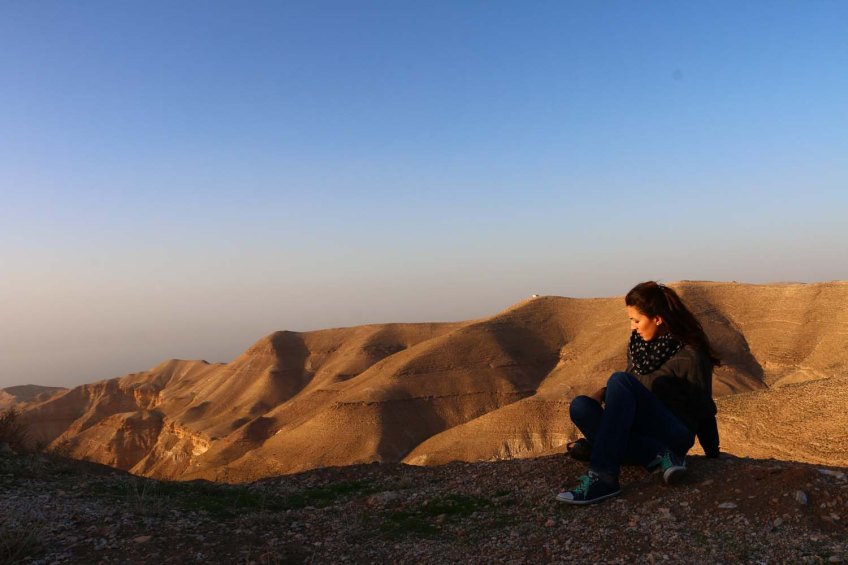 The historic ancient attraction in Jordan of the Mukawir Fortress