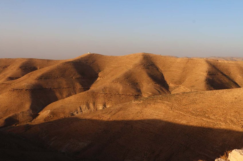 The historic ancient attraction in Jordan of the Mukawir Fortress