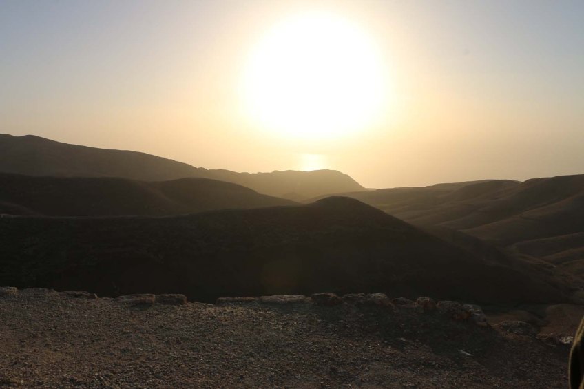 The historic ancient attraction in Jordan of the Mukawir Fortress