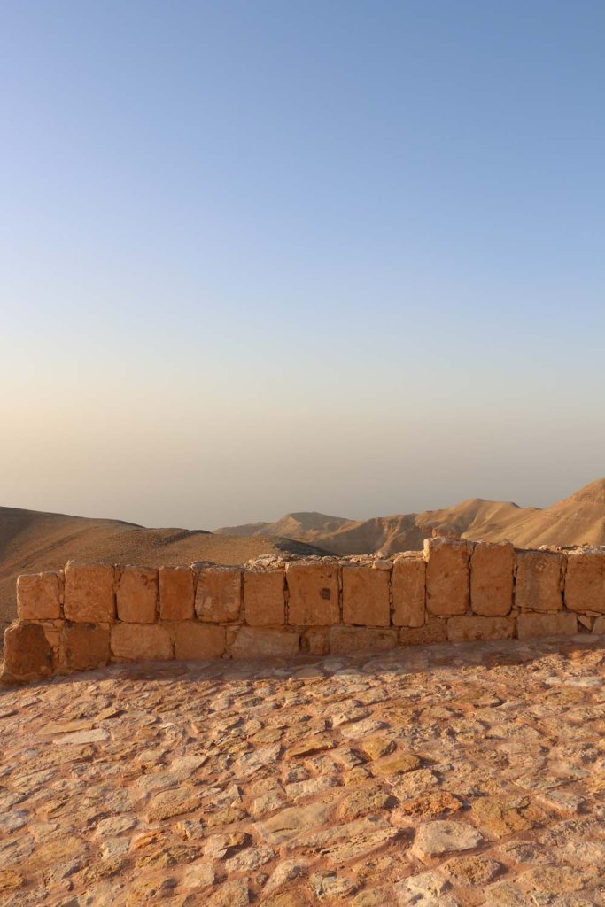 The historic ancient attraction in Jordan of the Mukawir Fortress