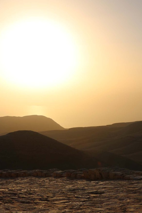 The historic ancient attraction in Jordan of the Mukawir Fortress