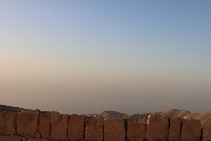The historic ancient attraction in Jordan of the Mukawir Fortress