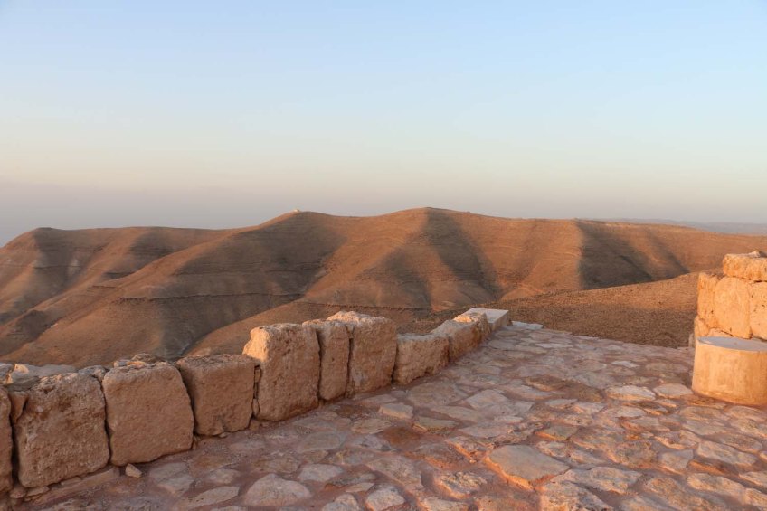The historic ancient attraction in Jordan of the Mukawir Fortress