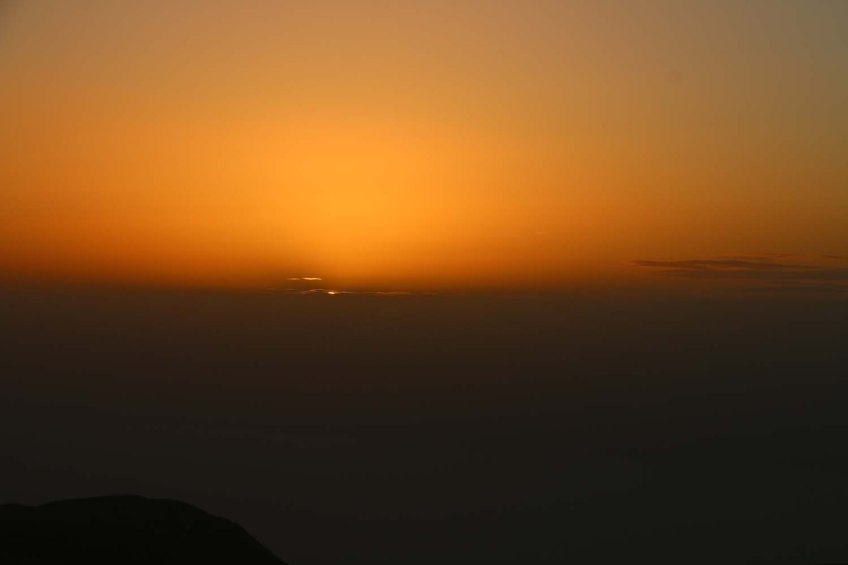 The historic ancient attraction in Jordan of the Mukawir Fortress Sunset