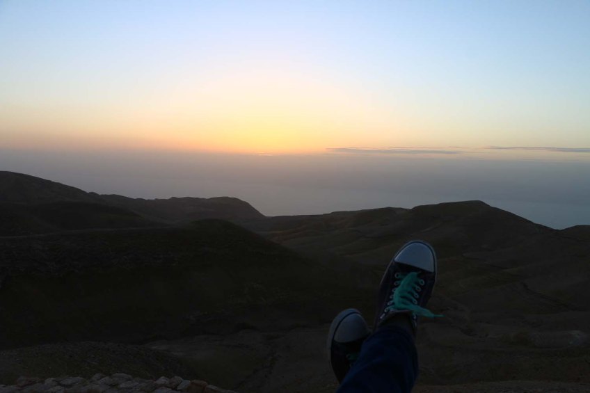 The historic ancient attraction in Jordan of the Mukawir Fortress