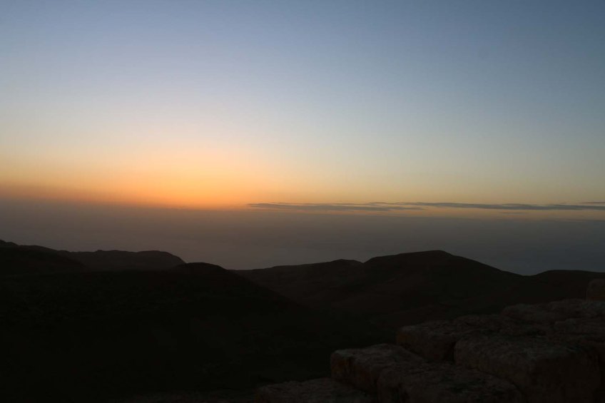The historic ancient attraction in Jordan of the Mukawir Fortress
