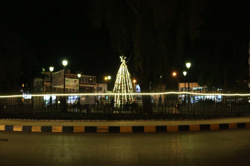Christmas Tree and holiday in Amman Jordan beautiful in webdeh paris circle