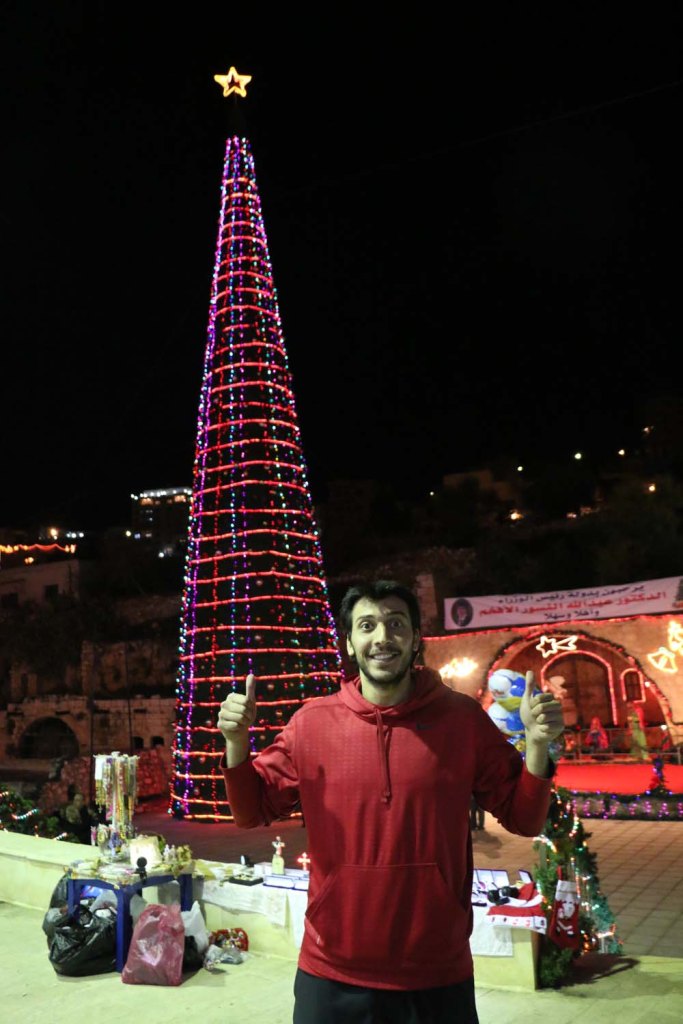 Christmas Tree and holiday in Amman Jordan beautiful in Fuheis near by amman in jordan