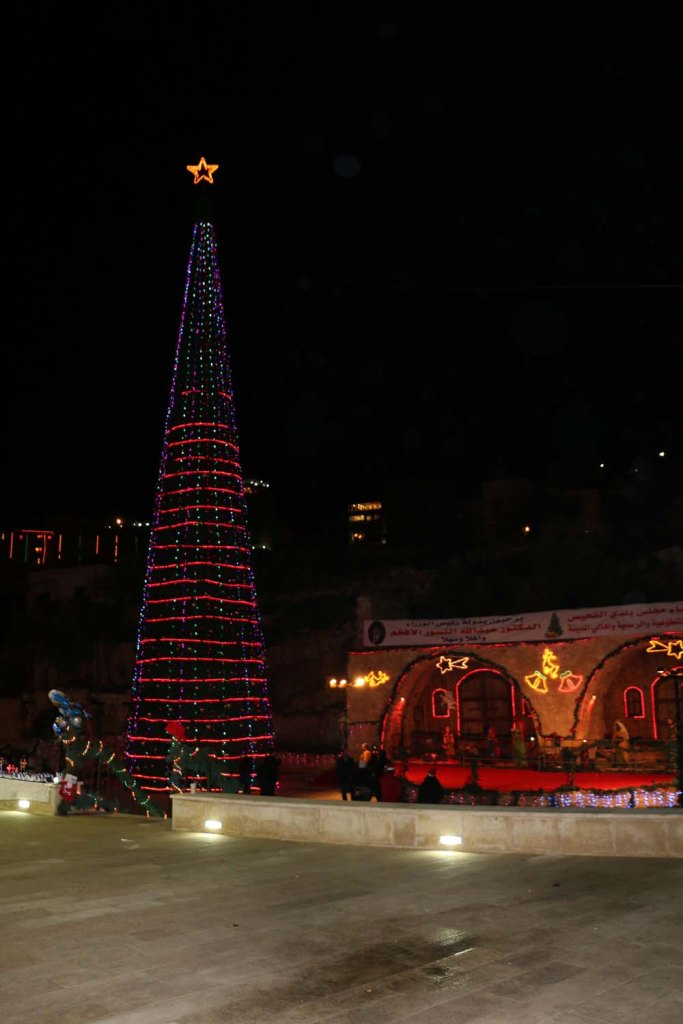 Christmas Tree and holiday in Amman Jordan beautiful in Fuheis near by amman in jordan