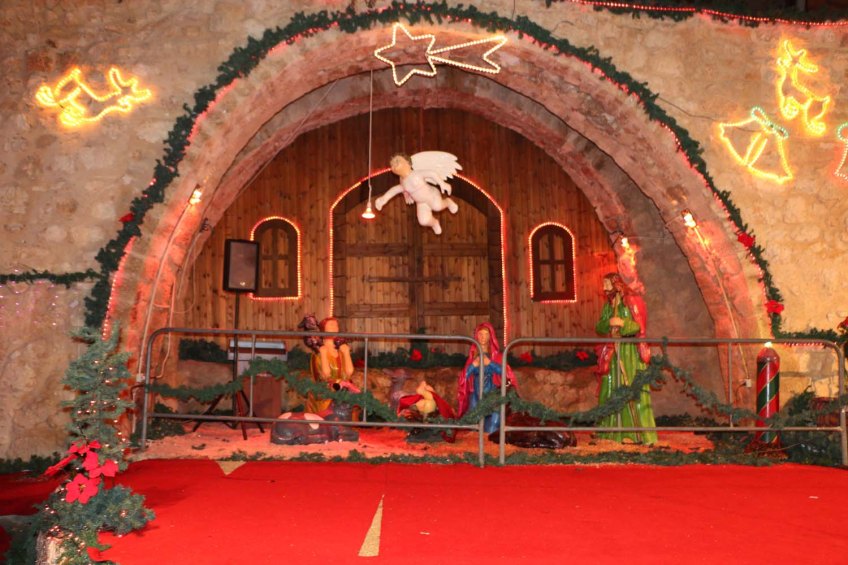 Christmas Tree and holiday in Amman Jordan beautiful in Fuheis near by amman in jordan christian church
