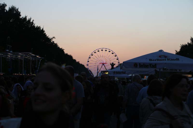 Sunset time during a festival at the Berlin Brandenburger to Victory Column