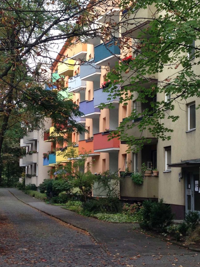 Colored boxes and building in Berlin