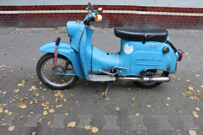 Blue bike in the middle of neukolln