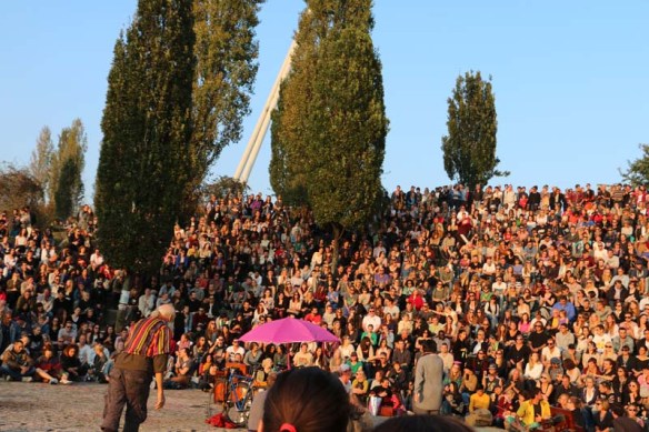Thousands of people attend the Bearpit Karaoke show  at meauerpark