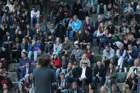 Thousands of people attend the Bearpit Karaoke show at meauerpark