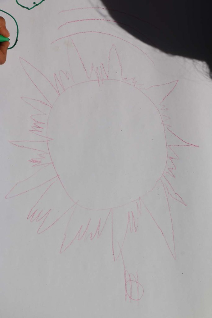 Refugee kids drawings what makes them happy at the jarash gaza refugee camp