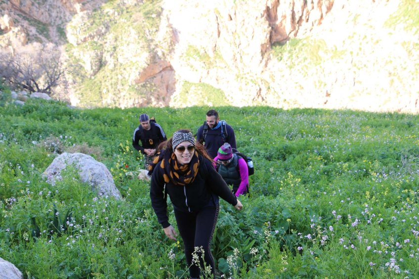 Hiking through Wadi Rayan Yabis between Ajloun and Jordan Valley
