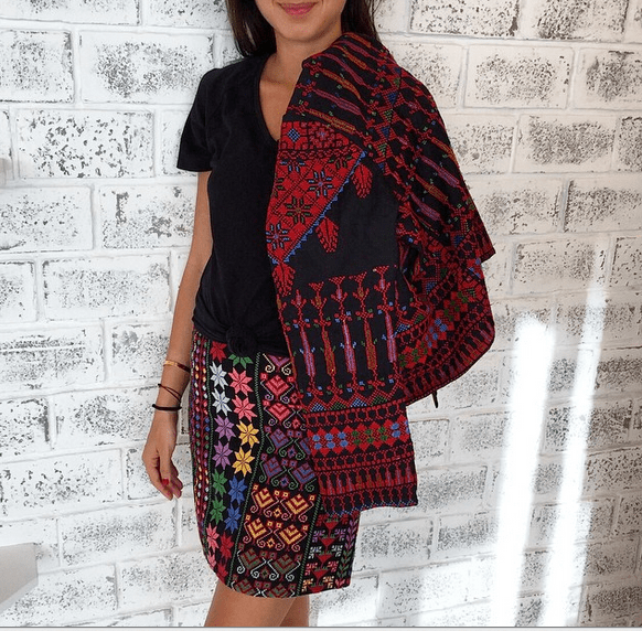 My pretty @poccaa ❤️💋 #PalestineCollection 💕🍉🍇🍒 wearing #Mochi mini skirt and jacket #embroidery#details#ootd