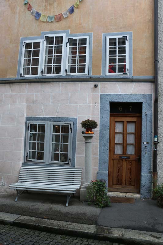 A photo of a blue architectural building in Solothurn Switzerland