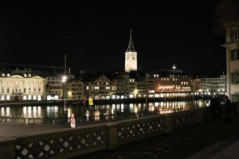 Photograph of Zurich at Night