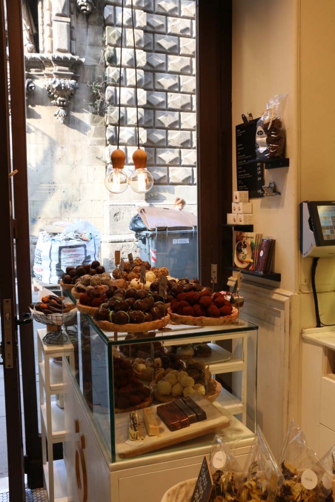 Best chocolate shop with cookies donuts and chocolates to die for in Barcelona