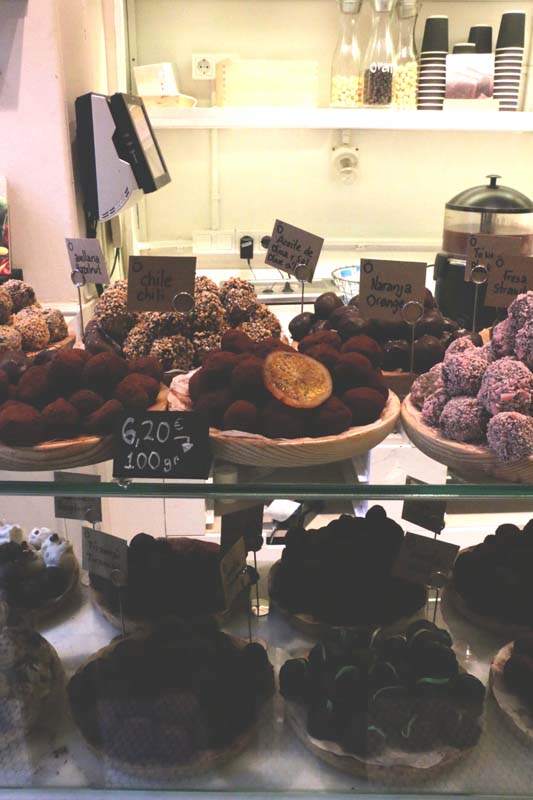 Best chocolate shop with cookies donuts and chocolates to die for in Barcelona