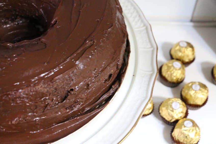 Filling of the Ferrero Rocher Chocolate cake