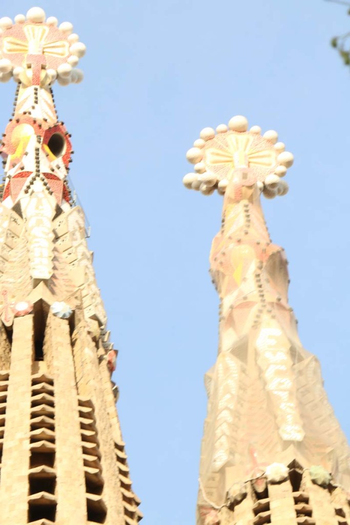 Close up photo of the details of the church La Segrada Familia in Barcelona