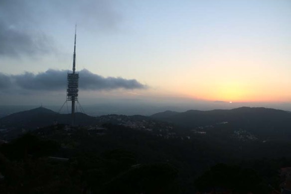 Sunset view overlooking Barcelona