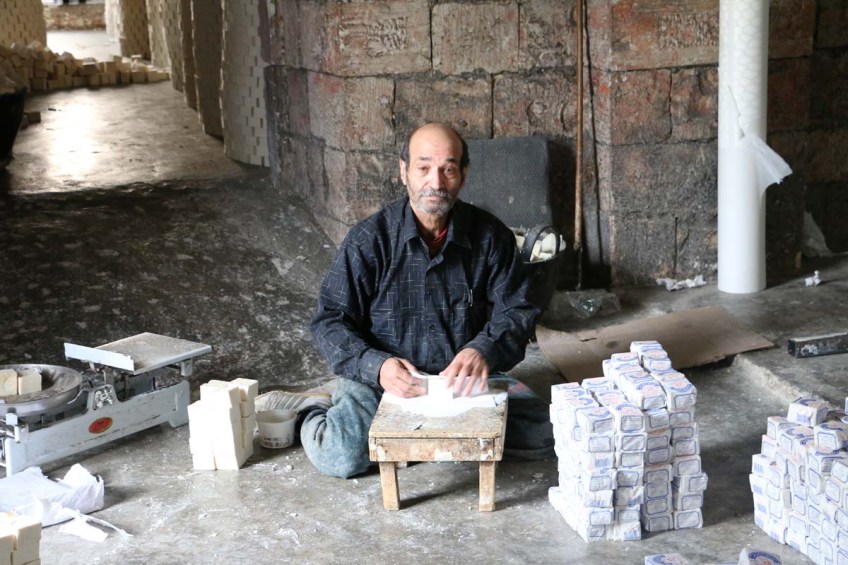 At the Shakaa Soap Company Making Nabulsi Soap مصنع صابون نابلسي