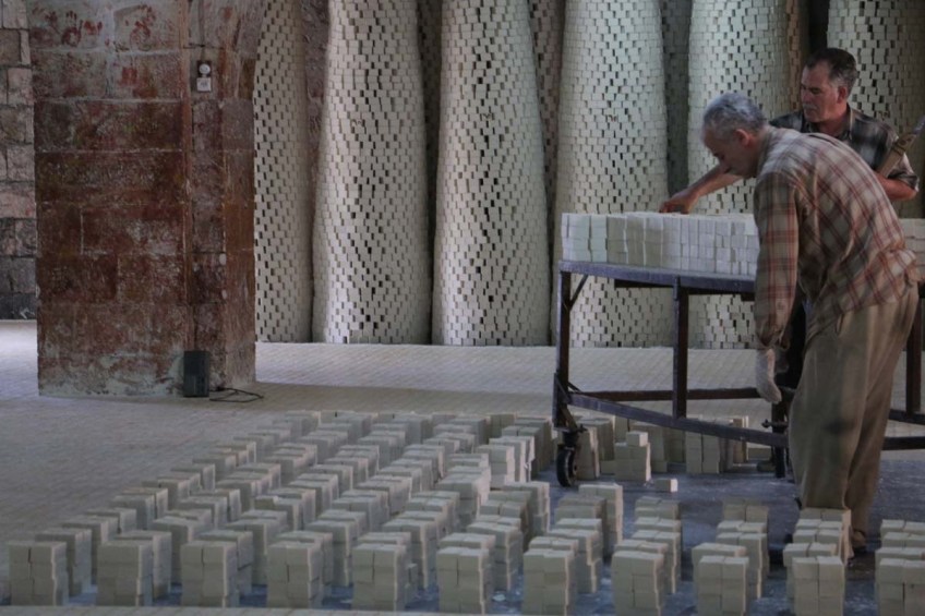 At the Shakaa Soap Company Making Nabulsi Soap مصنع صابون نابلسي