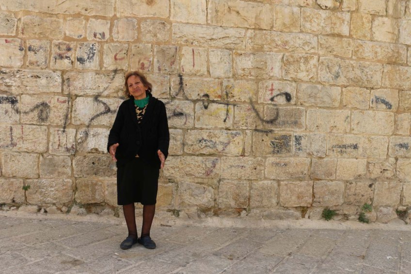 A portrait of a beautiful old palestinian woman