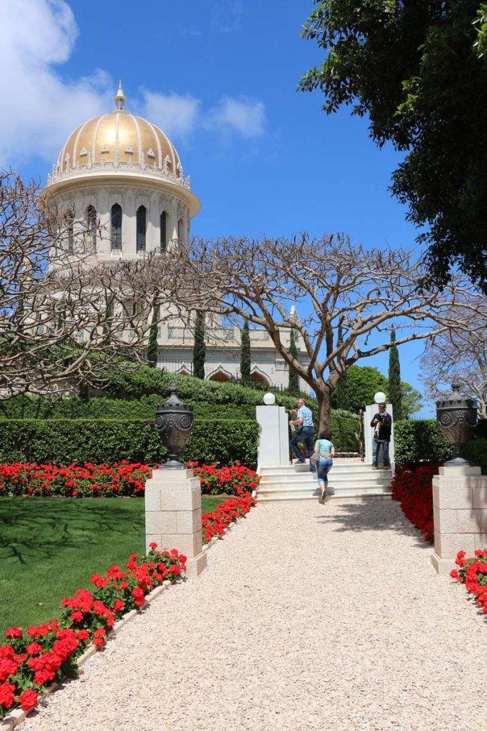 At the Bahá'í gardens and temple in Haifa Palestine, Israel.
