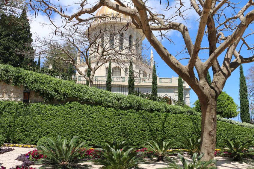 At the Bahá'í gardens and temple in Haifa Palestine, Israel.