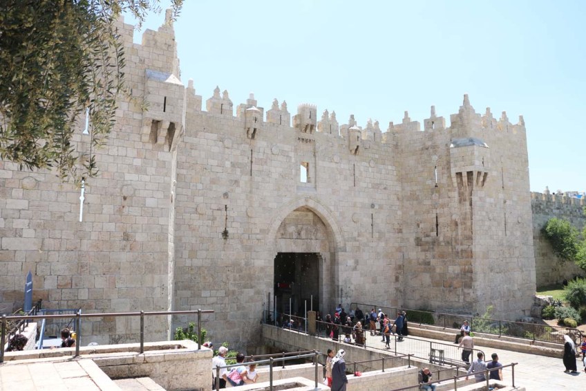 Bab al amood the gate of Damascus in Jerusalem - باب العمود في القدس
