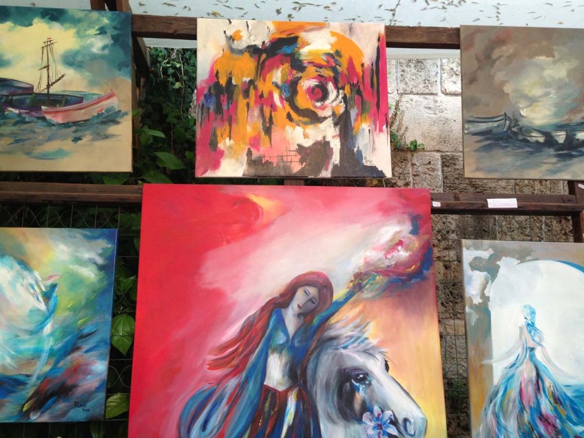 Art exhibition walking between the old houses and streets of byblos Lebanon