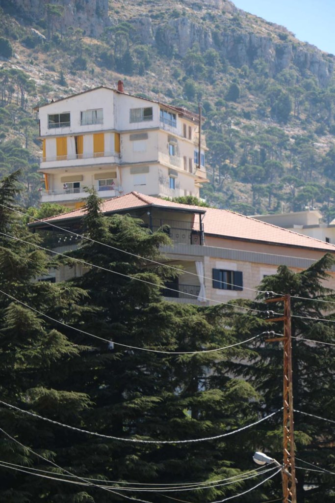 The houses and streets in mountain village ehden lebanon