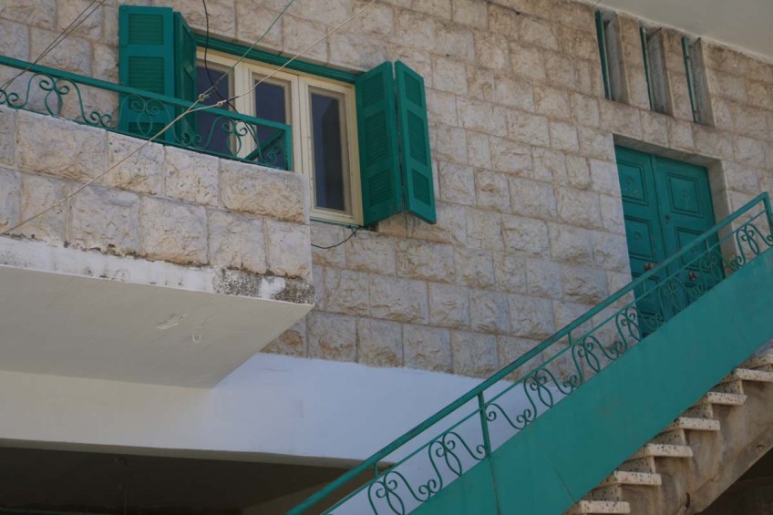 The houses and streets in mountain village ehden lebanon