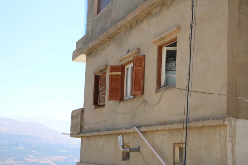 The houses and streets in mountain village ehden lebanon