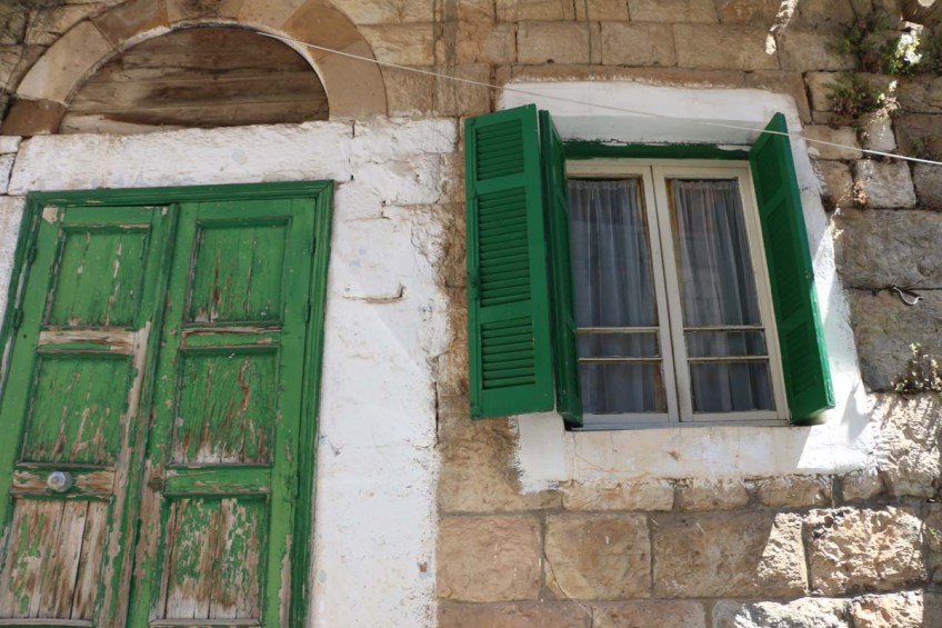 The houses and streets in mountain village ehden lebanon