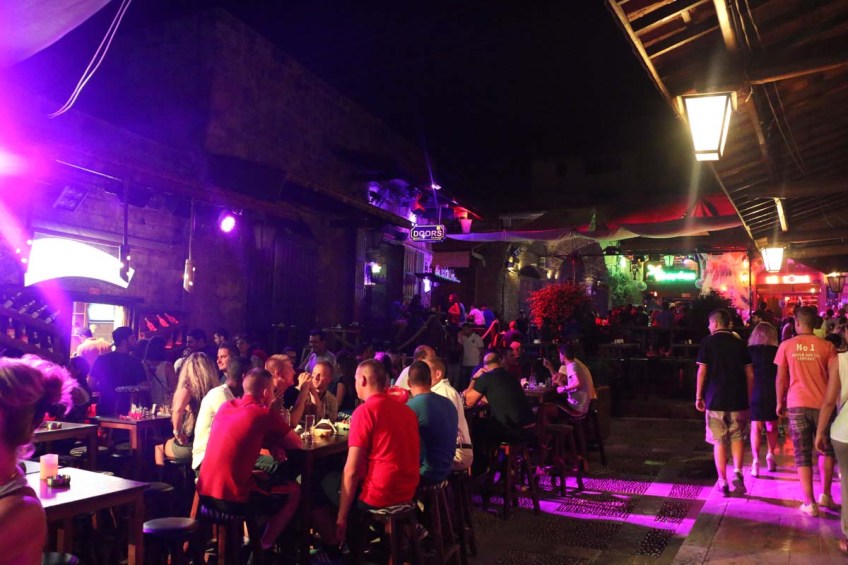 Night life as walking between the old houses and streets of byblos Lebanon