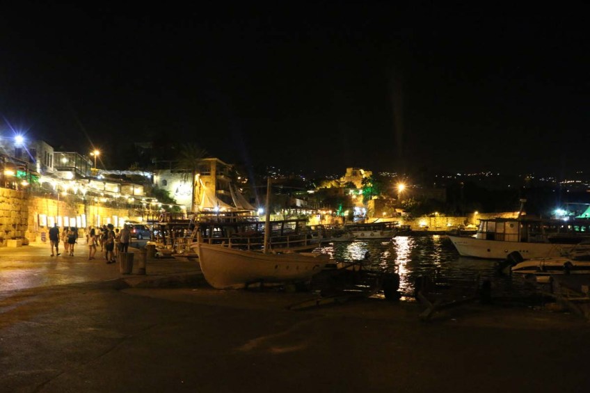 Night life as walking between the old houses and streets of byblos Lebanon